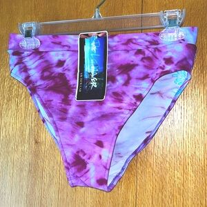 De La Mer NWT NOS vintage 90s Y2K MEDIUM Purple Floral Tie Dye Bikini Bottom